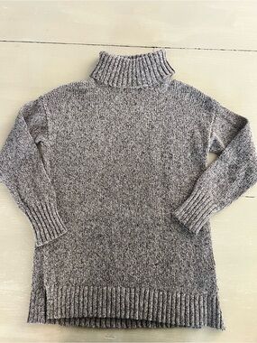 Eddie Bauer Lounge Gray Marled Chunky Knit Turtleneck Sweater M